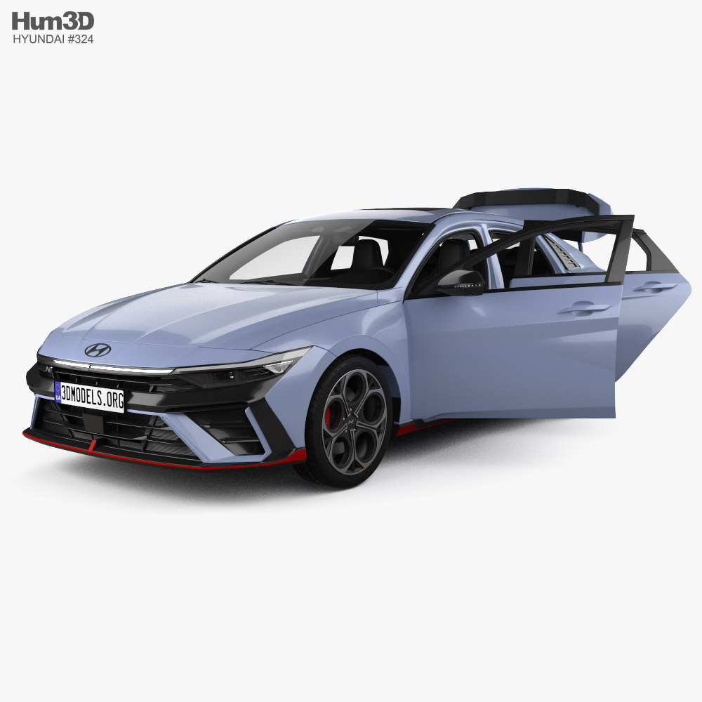 Hyundai Elantra N with HQ interior 2023 3D模型