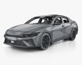 Hyundai Elantra N with HQ interior 2023 Modello 3D wire render