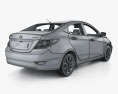Hyundai Accent Sedán con interior y motor 2012 Modelo 3D