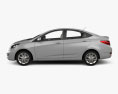 Hyundai Accent sedan mit Innenraum und Motor 2012 3D-Modell Seitenansicht