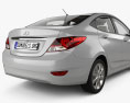 Hyundai Accent Berlina con interni e motore 2012 Modello 3D