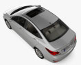 Hyundai Accent sedan avec Intérieur et moteur 2012 Modèle 3d vue du dessus