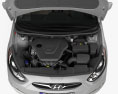 Hyundai Accent Sedán con interior y motor 2012 Modelo 3D vista frontal
