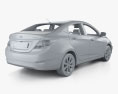 Hyundai Accent Седан с детальным интерьером и двигателем 2012 3D модель