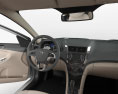 Hyundai Accent 세단 인테리어 가 있는 와 엔진이 2012 3D 모델  dashboard