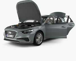 Hyundai Grandeur con interior y motor 2020 Modelo 3D