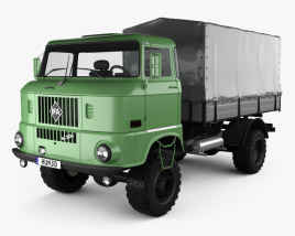 3D model of IFA W50 L Flatbed Truck 1980