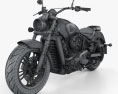 Indian Scout 2018 3D模型 wire render