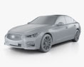 Infiniti Q50 Sport mit Innenraum 2019 3D-Modell clay render