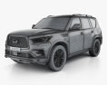 Infiniti QX80 Limited 2022 3D-Modell wire render