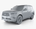 Infiniti QX80 Limited 2022 3D-Modell clay render
