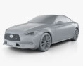 Infiniti Q60 S with HQ interior 2020 3d model clay render