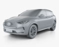 Infiniti QX50 with HQ interior 2021 3d model clay render