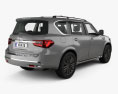 Infiniti QX80 Limited with HQ interior 2022 3d model back view