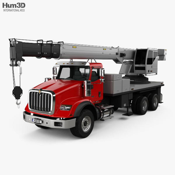 International HX620 Crane Truck 2019 3D model