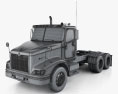 International 9200 Day Cab Tractor Truck 2015 3d model wire render
