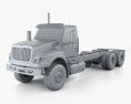 International HV613 Day Cab Chassis Truck 3-axle 2023 3d model clay render