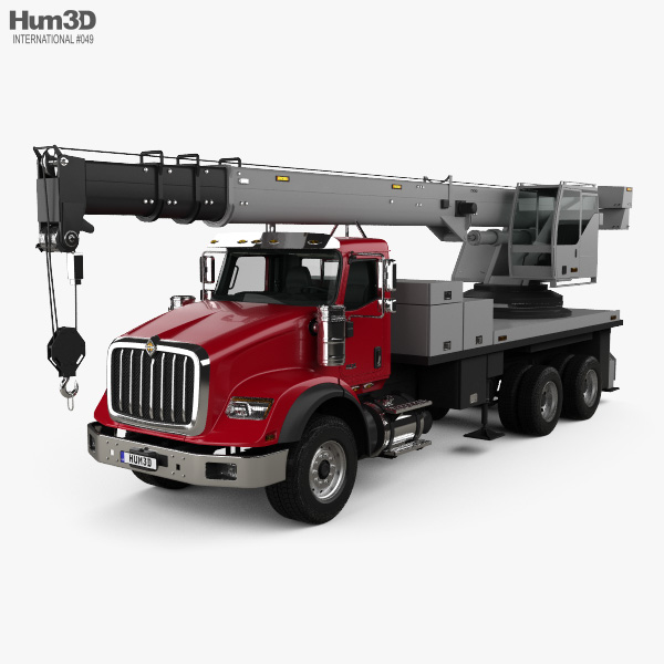 International HX620 Crane Truck with HQ interior 2019 3D model