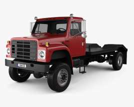 3D model of International S1900 Flatbed Truck 1986
