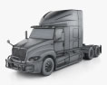 International LT 73 Hi-Rise Sleeper Cab 트랙터 트럭 3축 2024 3D 모델  wire render