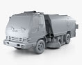 Isuzu NPR Road Cleaner 2014 3d model clay render