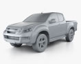 Isuzu D-Max Extended Cab 2014 3D-Modell clay render