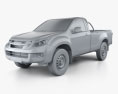 Isuzu D-Max Cabina Simple 2014 Modelo 3D clay render