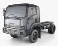 Isuzu FSS 550 单人驾驶室 底盘驾驶室卡车 2017 3D模型 wire render
