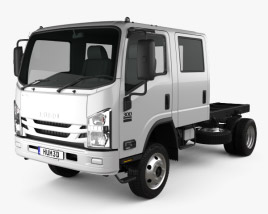 3D model of Isuzu NPS 300 Crew Cab Chassis Truck 2019