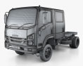 Isuzu NPS 300 Crew Cab Вантажівка шасі 2019 3D модель wire render