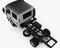 Isuzu NPS 300 Crew Cab Fahrgestell LKW 2019 3D-Modell Draufsicht