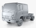 Isuzu NPS 300 Crew Cab 섀시 트럭 2019 3D 모델  clay render