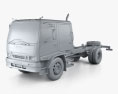 Isuzu FTR 800 Crew Cab Chasis de Camión 2003 Modelo 3D clay render