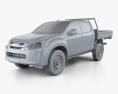 Isuzu D-Max Cabina Doppia Alloy Tray SX 2020 Modello 3D clay render