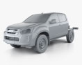 Isuzu D-Max Double Cab Chassis SX 2020 3d model clay render