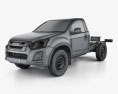 Isuzu D-Max Cabina Simple Chassis SX 2020 Modelo 3D wire render