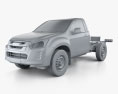 Isuzu D-Max Cabina Simple Chassis SX 2020 Modelo 3D clay render