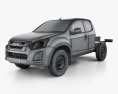 Isuzu D-Max Space Cab Chassis SX 2020 3Dモデル wire render
