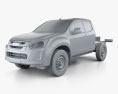 Isuzu D-Max Space Cab Chassis SX 2020 3D-Modell clay render