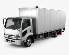 3D model of Isuzu Forward Box Truck 2021