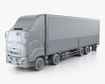 Isuzu Giga 箱式卡车 4轴 2021 3D模型 clay render