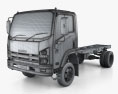 Isuzu NPS 300 Cabina Simple Chasis de Camión con interior 2019 Modelo 3D wire render