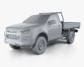 Isuzu D-Max Single Cab Alloy Tray SX 2023 3d model clay render