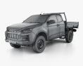 Isuzu D-Max Space Cab Alloy Tray SX 2023 3d model wire render