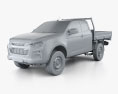 Isuzu D-Max Space Cab Alloy Tray SX 2023 3D-Modell clay render