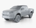 Isuzu D-Max Space Cab SX 2023 Modelo 3D clay render