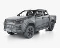 Isuzu D-Max Double Cab Vcross 4x4 with HQ interior 2023 3d model wire render