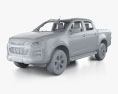 Isuzu D-Max Двойная кабина Vcross 4x4 с детальным интерьером 2023 3D модель clay render