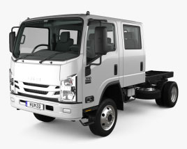 Isuzu NPS 300 Crew Cab Chassis Truck with HQ interior 2015 3D model