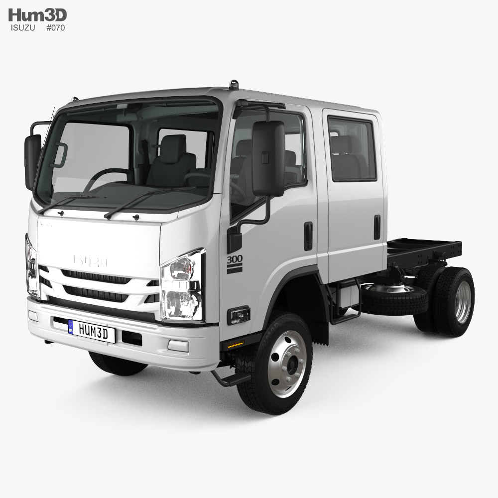 Isuzu NPS 300 Crew Cab Chassis Truck with HQ interior 2015 3D model